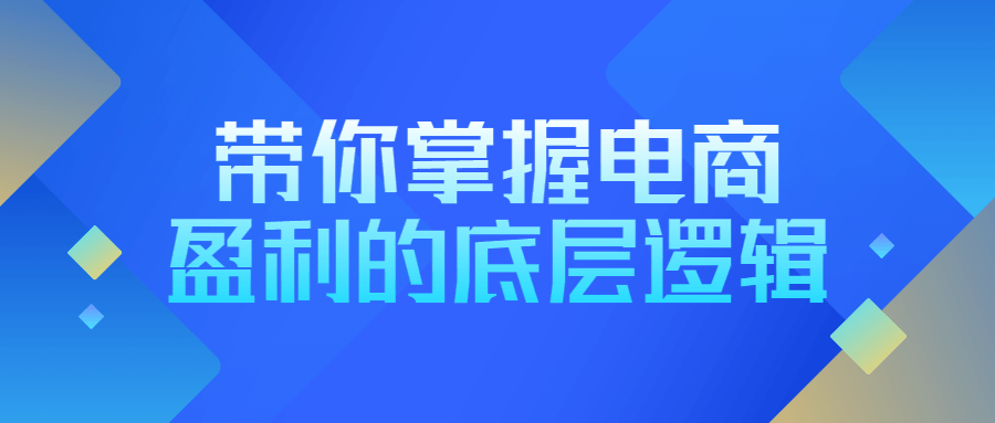 带你掌握电商盈利的底层逻辑