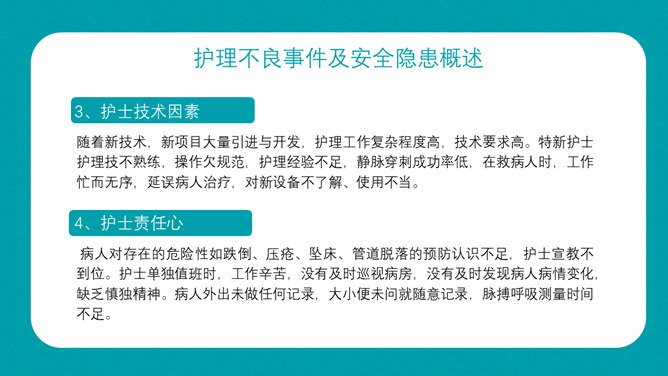 护理不良事件隐患缺陷PPT模板