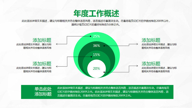 简约绿色工作总结计划PPT模板