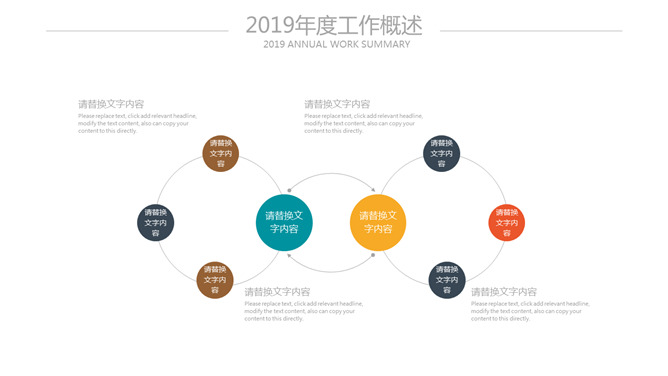 简约彩色扁平化报告PPT模板