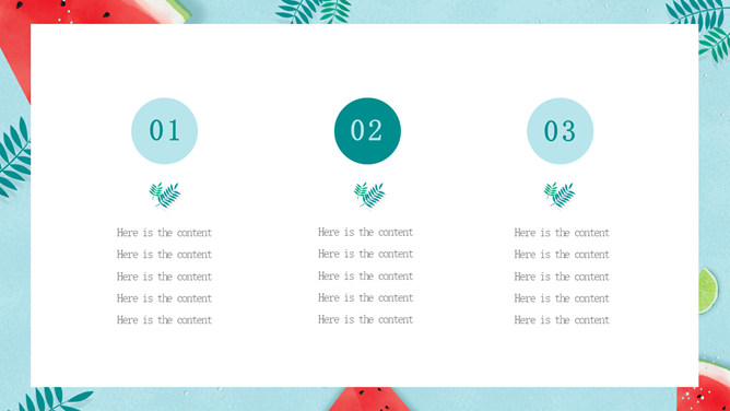 冰镇西瓜清凉夏天PPT模板
