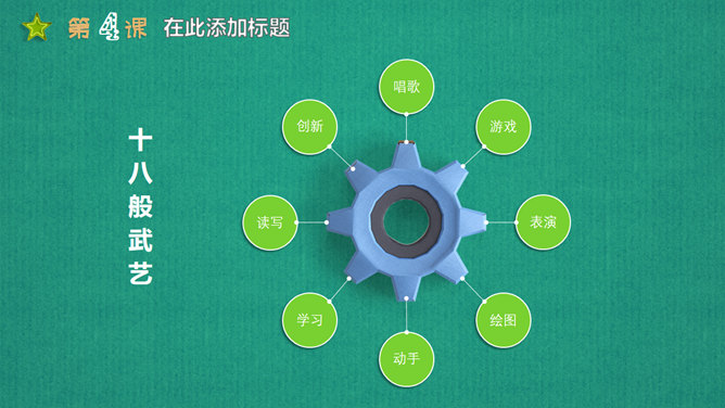 可爱立体剪纸教学课件PPT模板