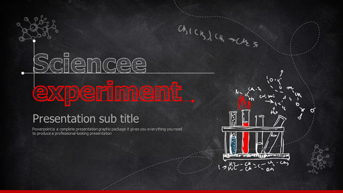 黑板手写粉笔字化学实验PPT模板-H5资源网