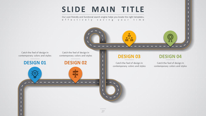 创意公路主题设计PPT模板
