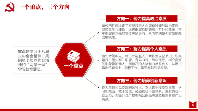 支部述职述廉述责报告PPT模板