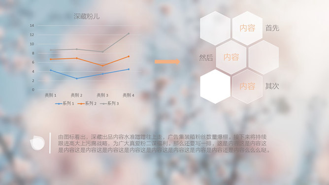 淡雅唯美春天朦胧桃花PPT模板