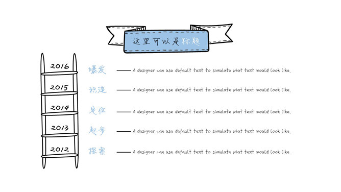 小清新创意灯泡手绘风PPT模板