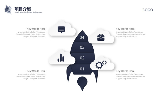 简约科技风商业计划书PPT模板