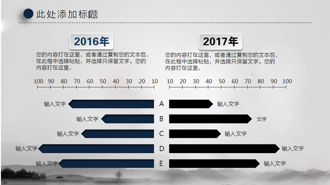 水墨晕染工作汇报PPT模板