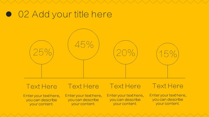 黄色纯文字线条极简PPT模板