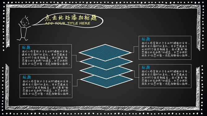 创意黑板粉笔字效果PPT模板