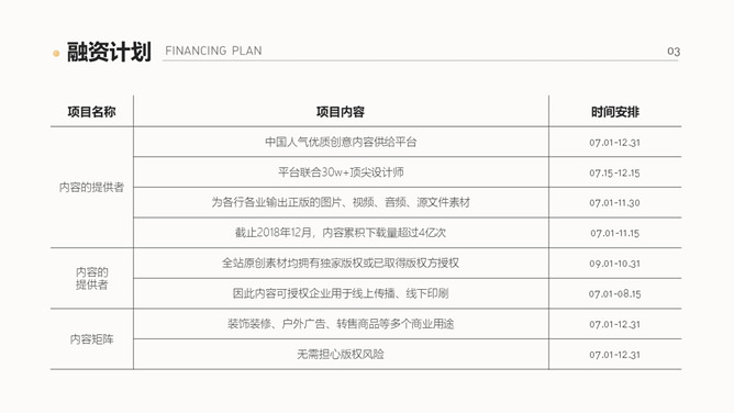 大气黑金商业融资计划书PPT模板