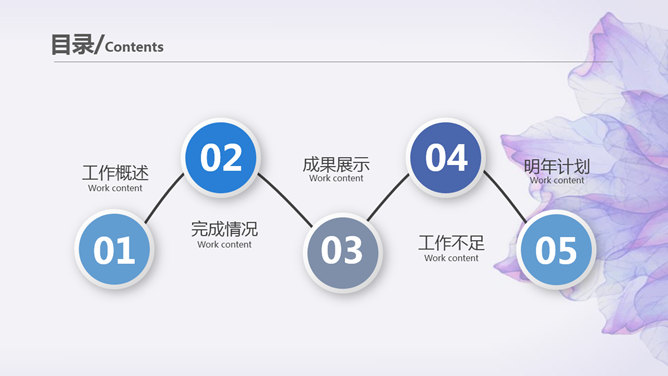 紫色纹理年终工作汇报PPT模板