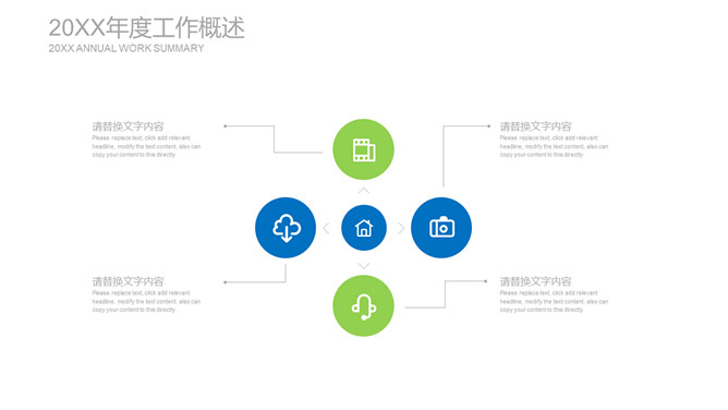 清爽蓝绿年终述职报告PPT模板