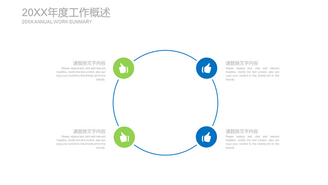 清爽蓝绿年终述职报告PPT模板