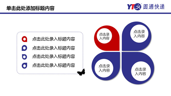 圆通快递专用工作总结PPT模板