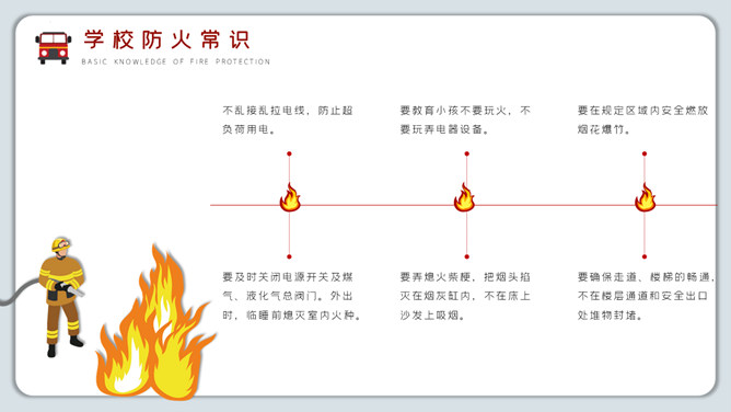 假期消防远离火灾PPT模板