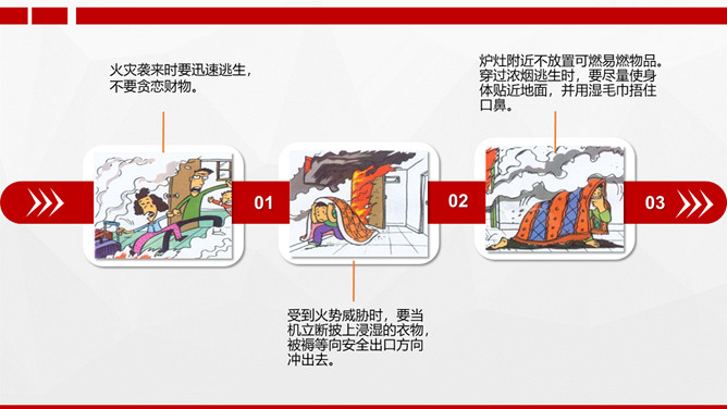 小学生消防安全知识教育班会PPT模板