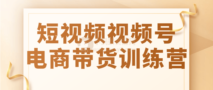 短视频视频号电商带货训练营