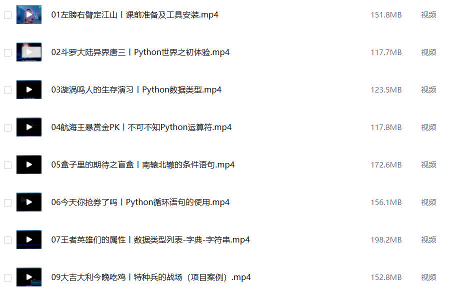 刚买的python零基础30天速成视频教程-H5资源网